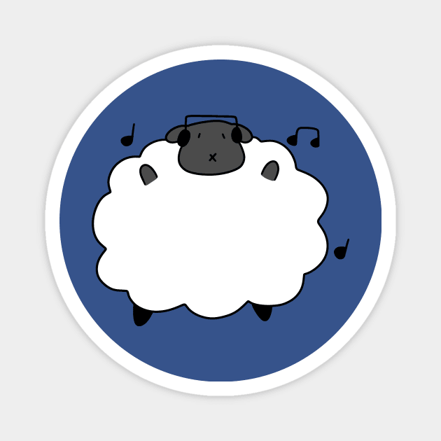 Dancing Headphones Sheep Magnet by saradaboru